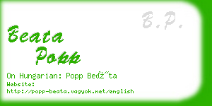 beata popp business card